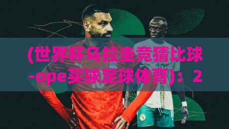 (世界杯乌拉圭竞猜比球-ope买球足球体育)：2026年全新玩法与避坑指南【世界杯乌拉圭竞猜比球-ope买球足球体育】
